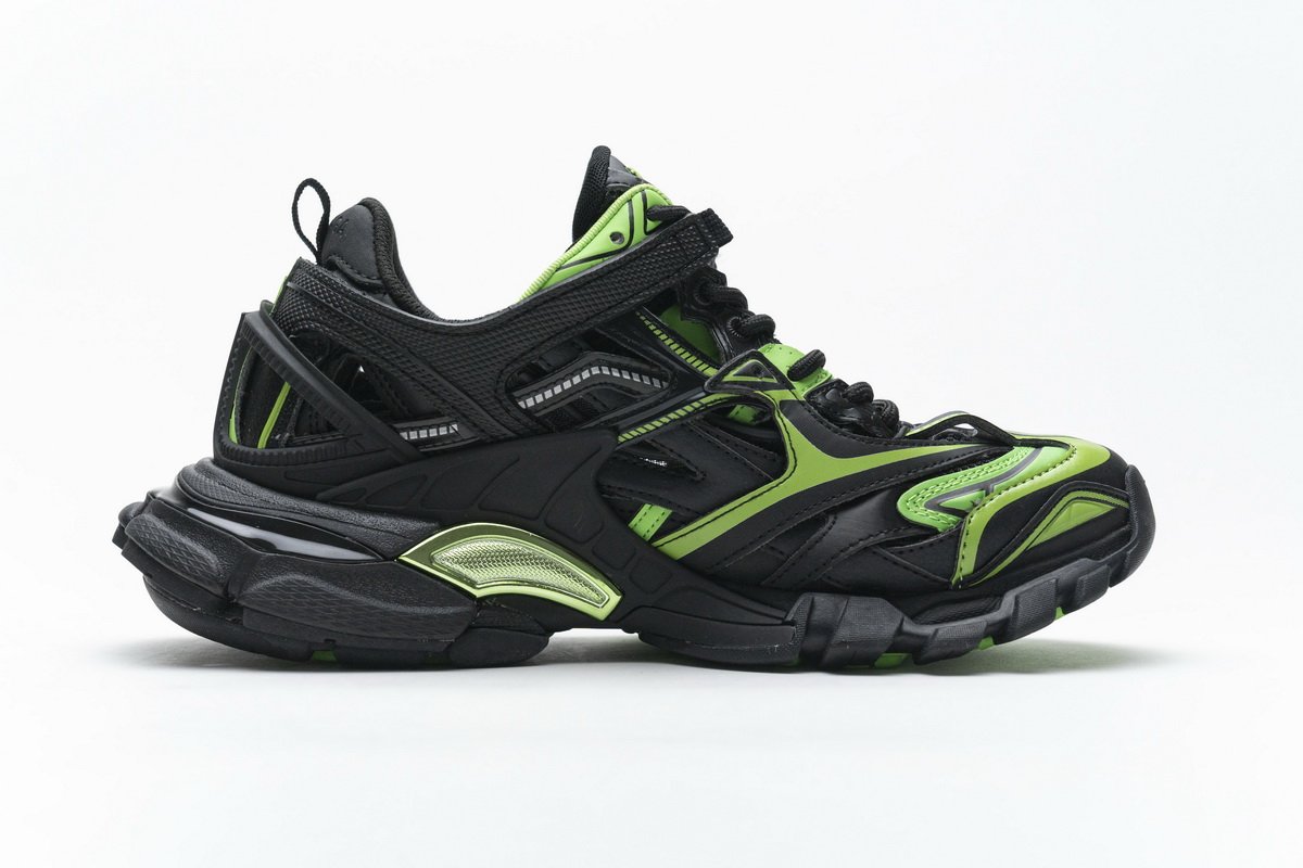 568615 W2GN1 1012 Blenciaga Track 2 Sneaker Black Green