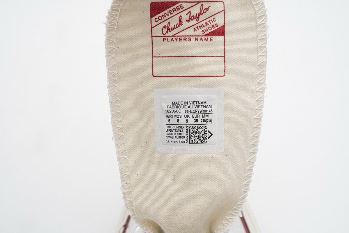 162056C Converse Chuck 70 HI White Garnet Egret
