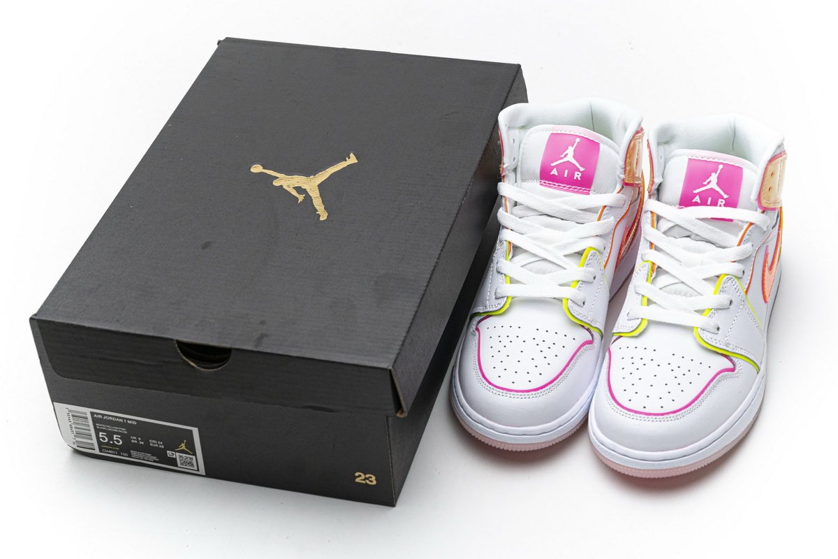 CV4611-100 Air Jordan 1 Mid GS “Edge Glow”