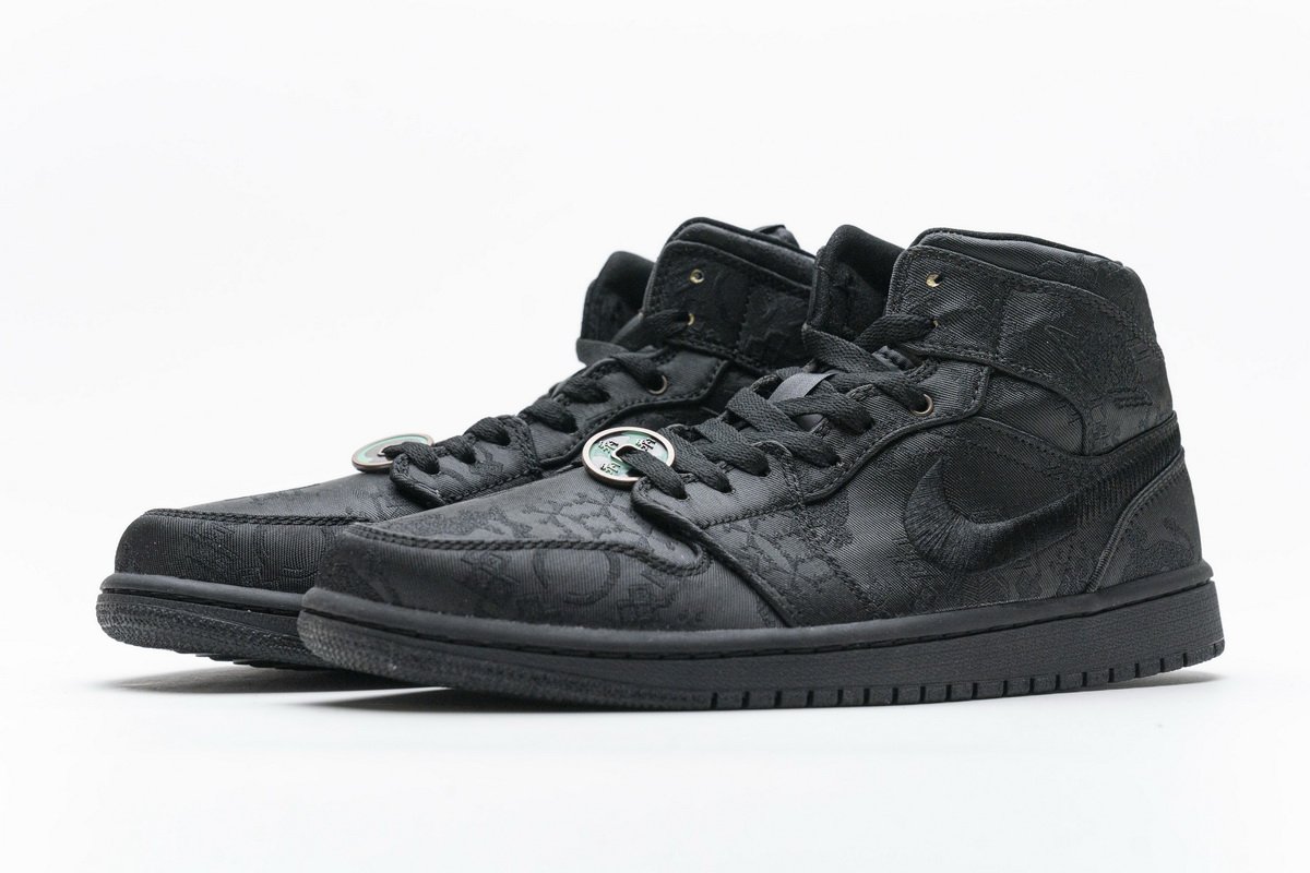 CU2804-300 Edison Chen x Air Jordan 1 Mid “Fearless Black”