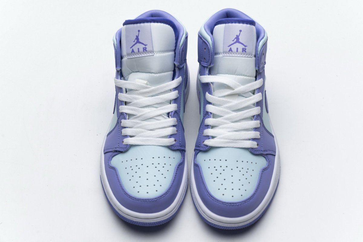 554725-500 Air Jordan 1 Mid Purple Aqua Blue