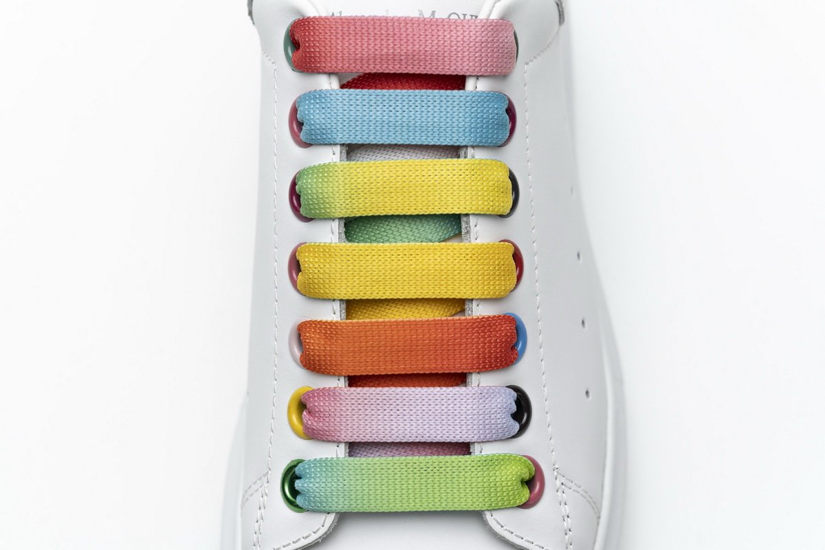 462214 WHGP7 9001 Ale*d*r M*Q*en Sneaker White Rainbow