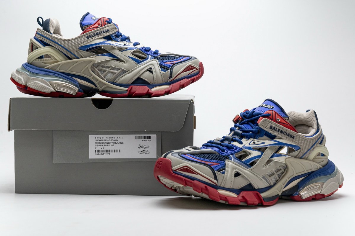 570391 W2GN2 8570 Blenciaga Track 2 Sneaker Beige Blue