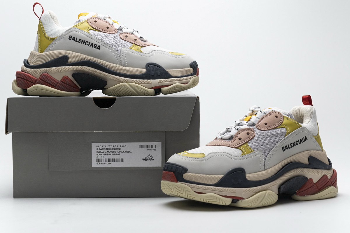 490672 w09o5 9035 Ba*len*cia*ga triple s black yellow pink