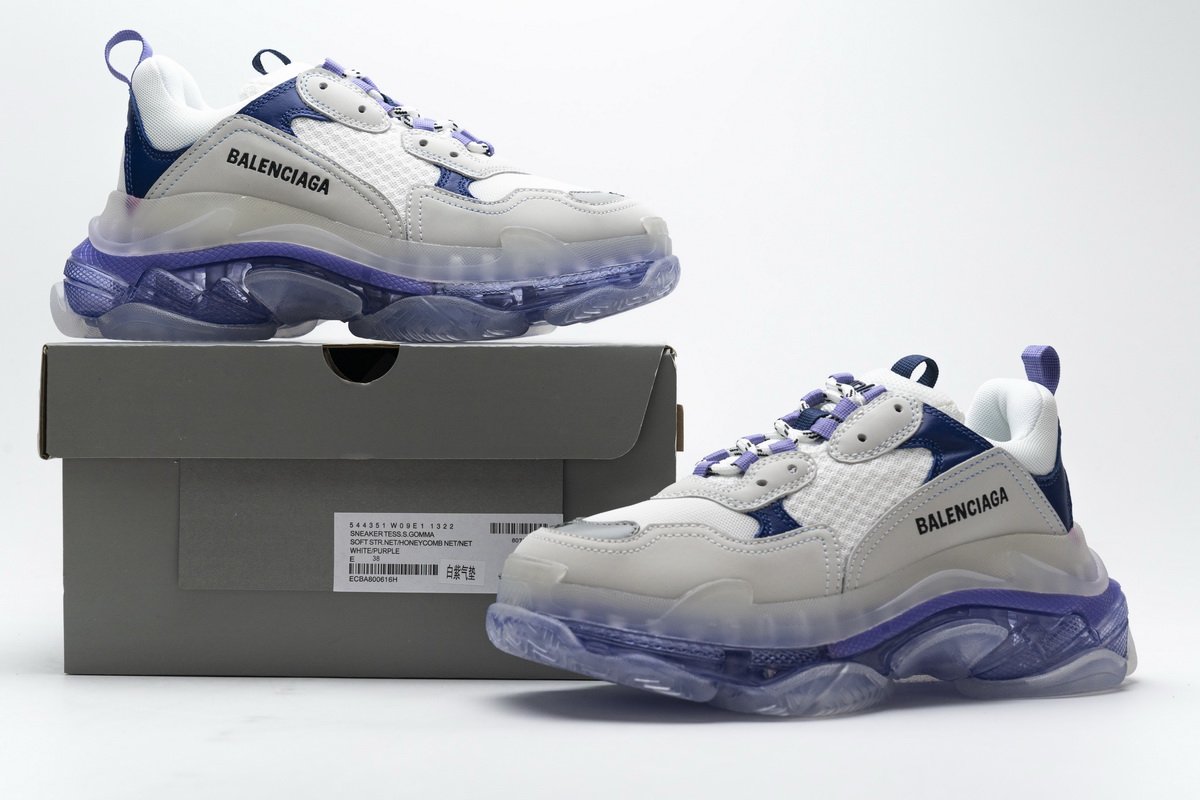 544351 w09e1 1322 Ba*len*cia*ga triple s white purple