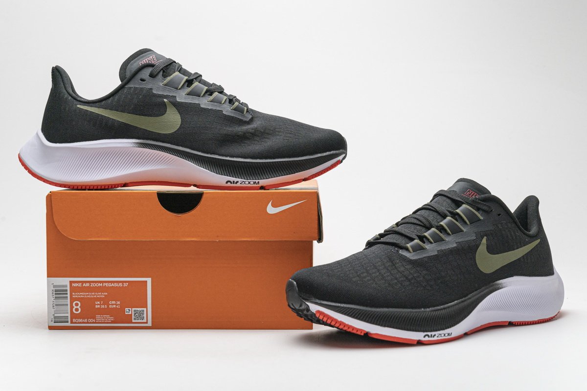 BQ9646-004 Nike Air Zoom Pegasus 37 Black Medium Olive Aqua
