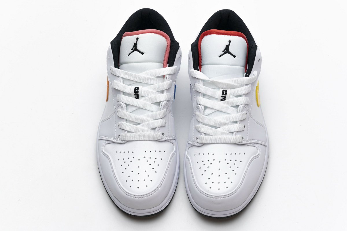 CW7009-100 Air Jordan 1 Low White Multi-Color