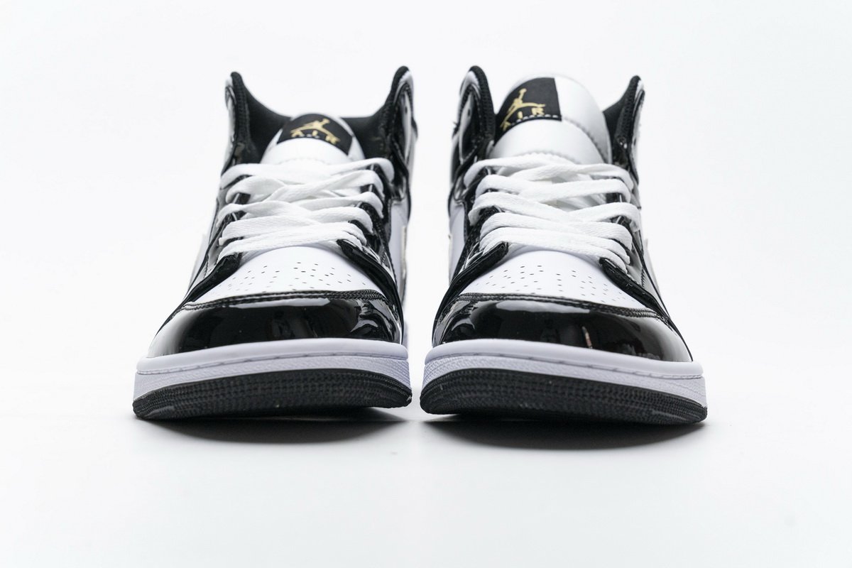 852542-007 Air Jordan 1 Mid Gold Patent Leather