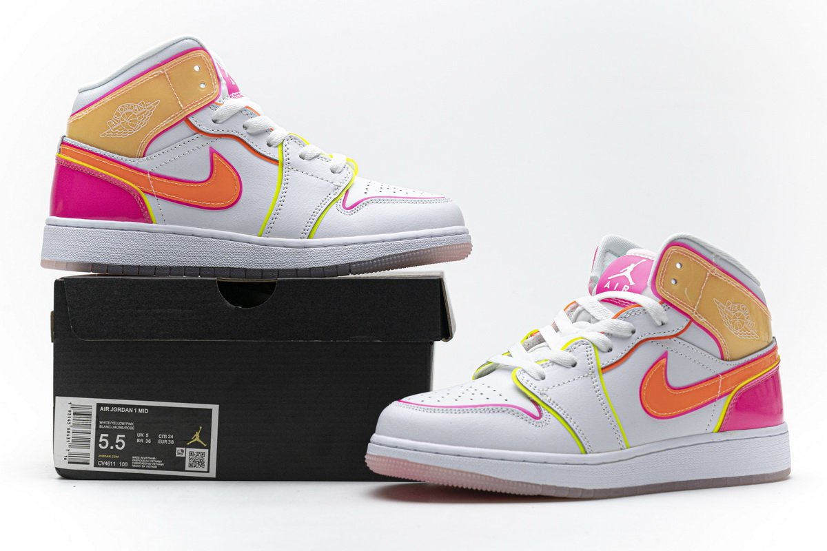 CV4611-100 Air Jordan 1 Mid GS “Edge Glow”