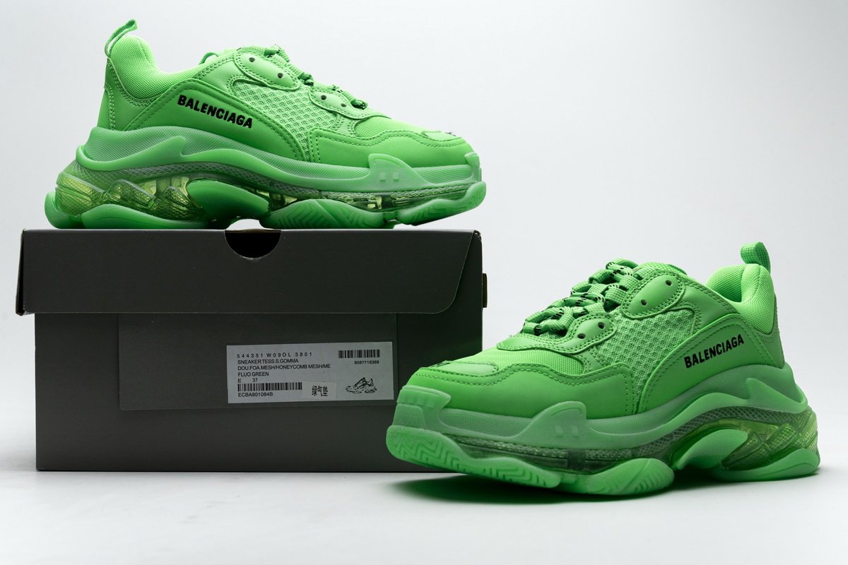 544351 w09ol 3801 Ba*len*cia*ga triple s fluo green