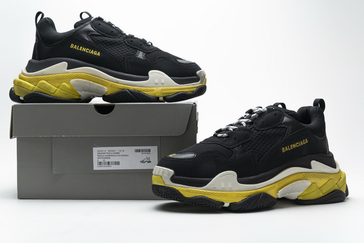 483513 w06e1 1078 Ba*len*cia*ga triple s black yellow