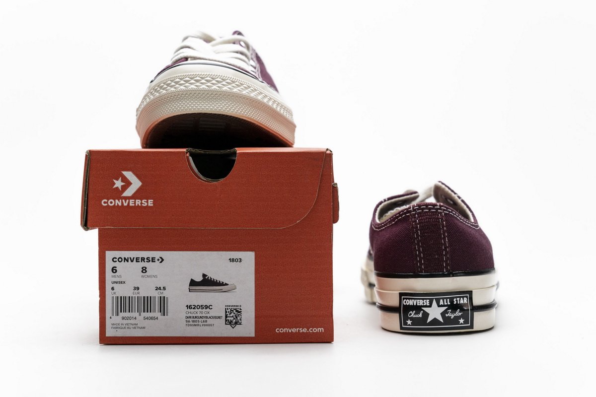 162059C Converse Chuck 70 OX Dark Burgundy Black Egret