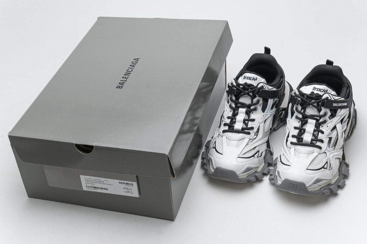 570391 W2GN3 1090 Blenciaga Track 2 Sneaker Black White