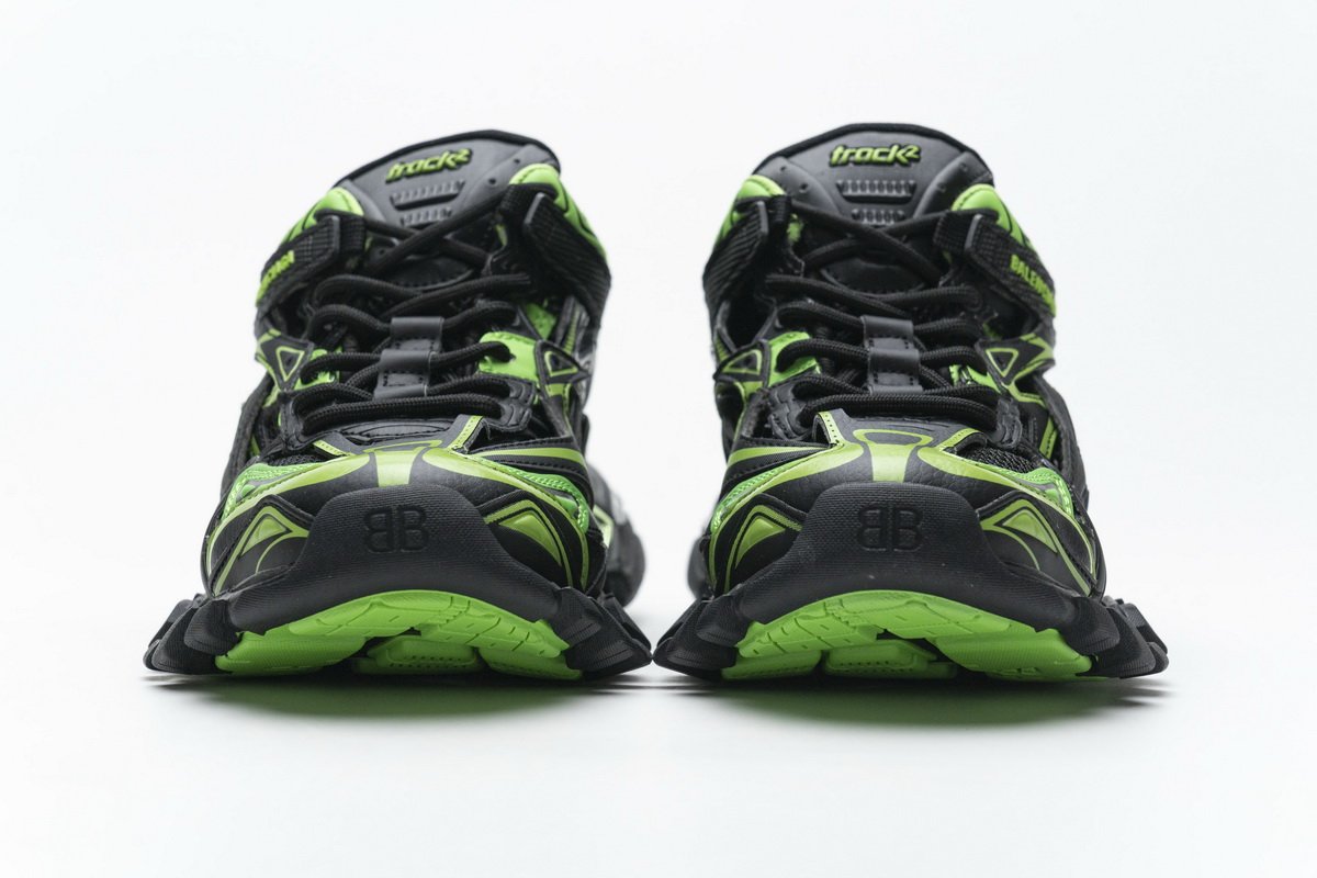 568615 W2GN1 1012 Blenciaga Track 2 Sneaker Black Green