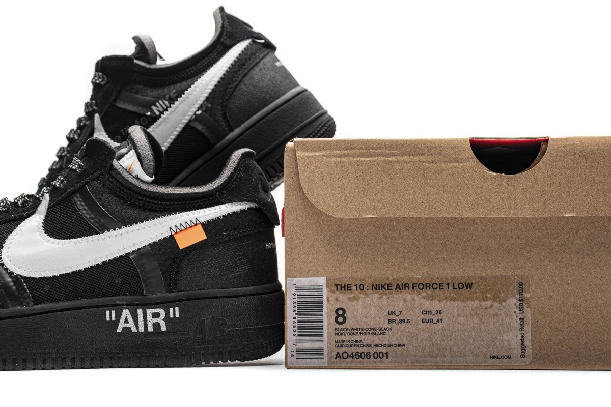 AO4606-001 OFF White X Air Force 1 Low Black