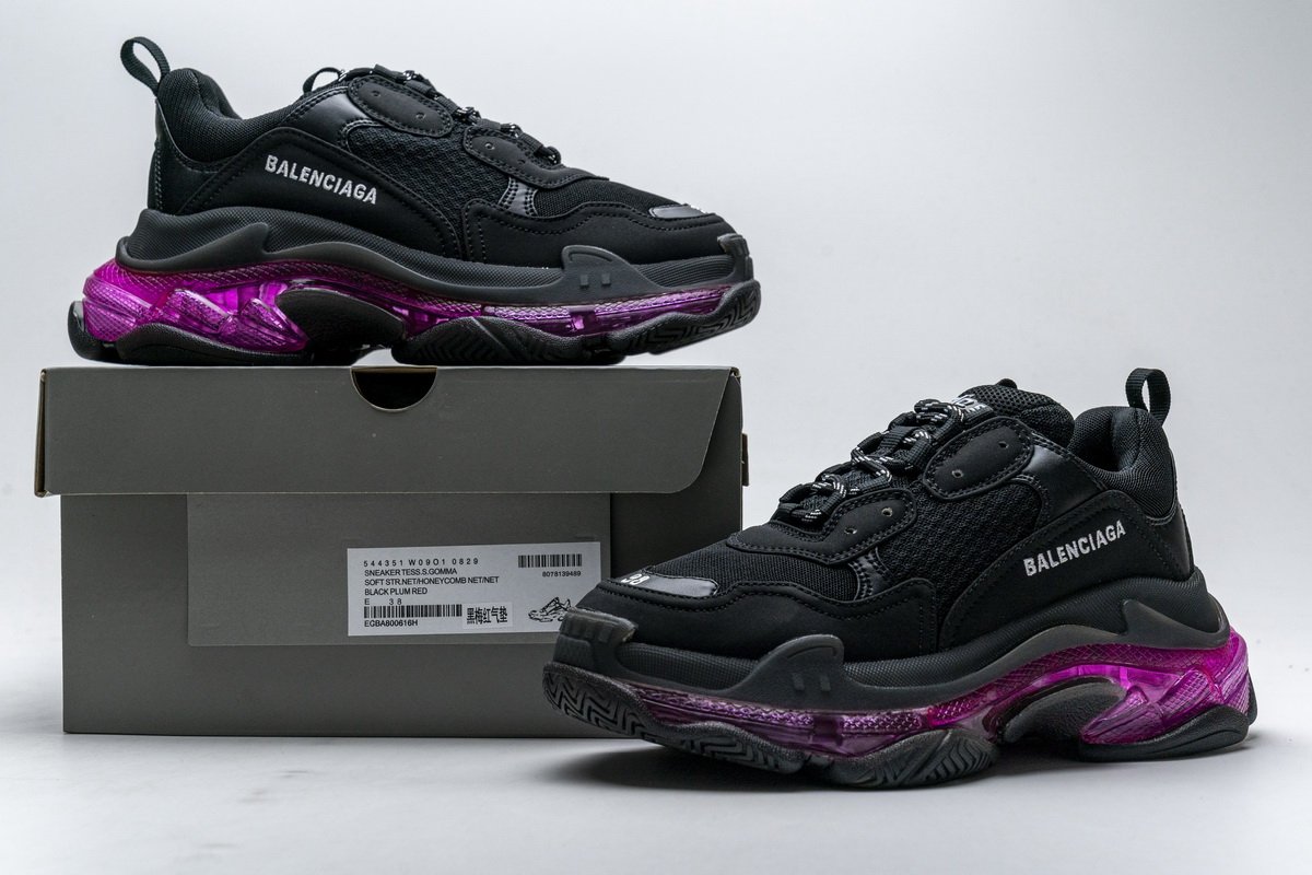 544351 w09o1 0829 Ba*len*cia*ga triple s black plum red