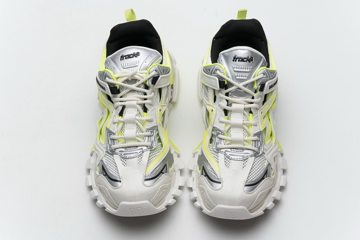 568515 W2ON3 9073 Blenciaga Track 2 Sneaker White Fluo Yellow