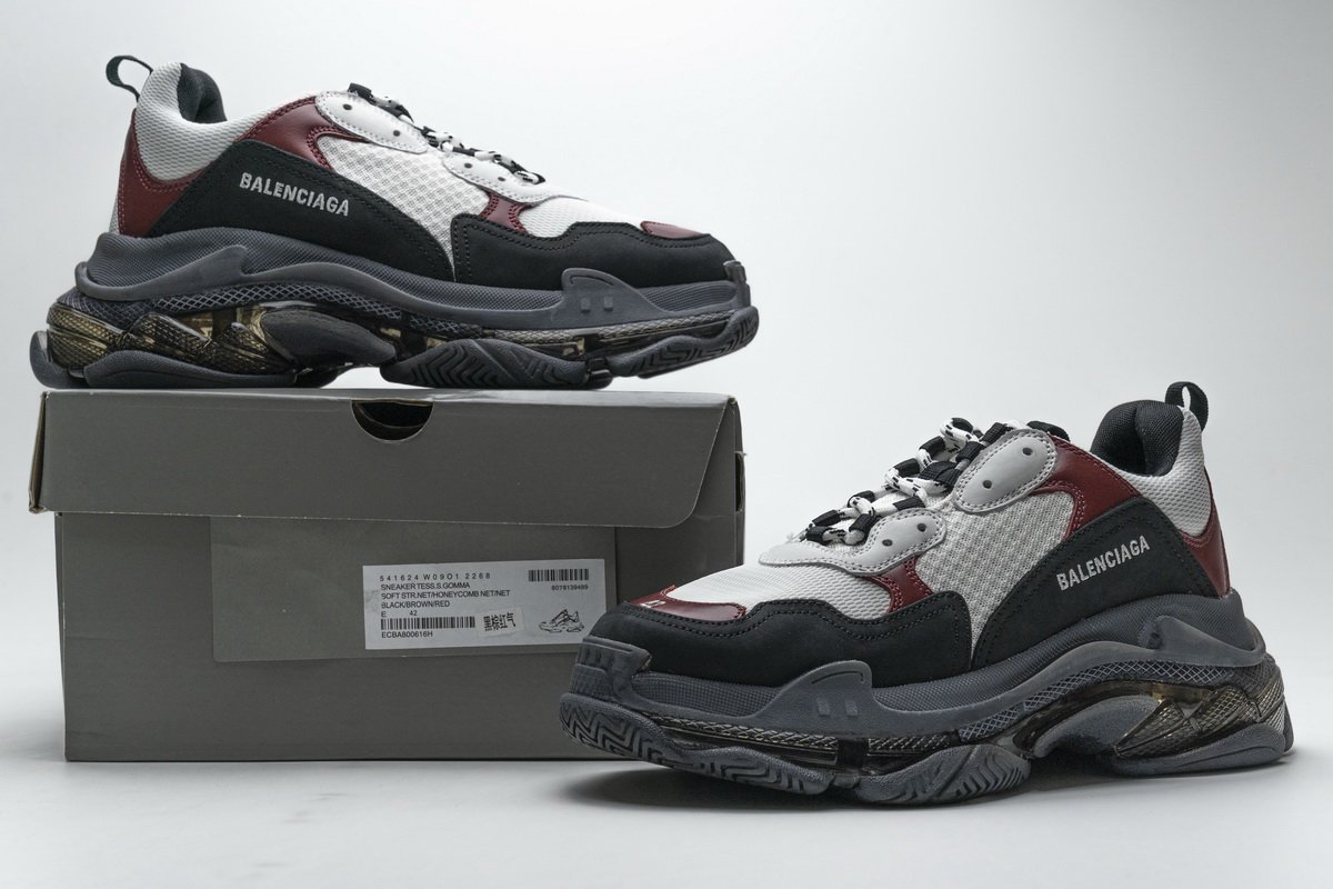 541624 w09o1 2268 Ba*len*cia*ga triple s black brown red