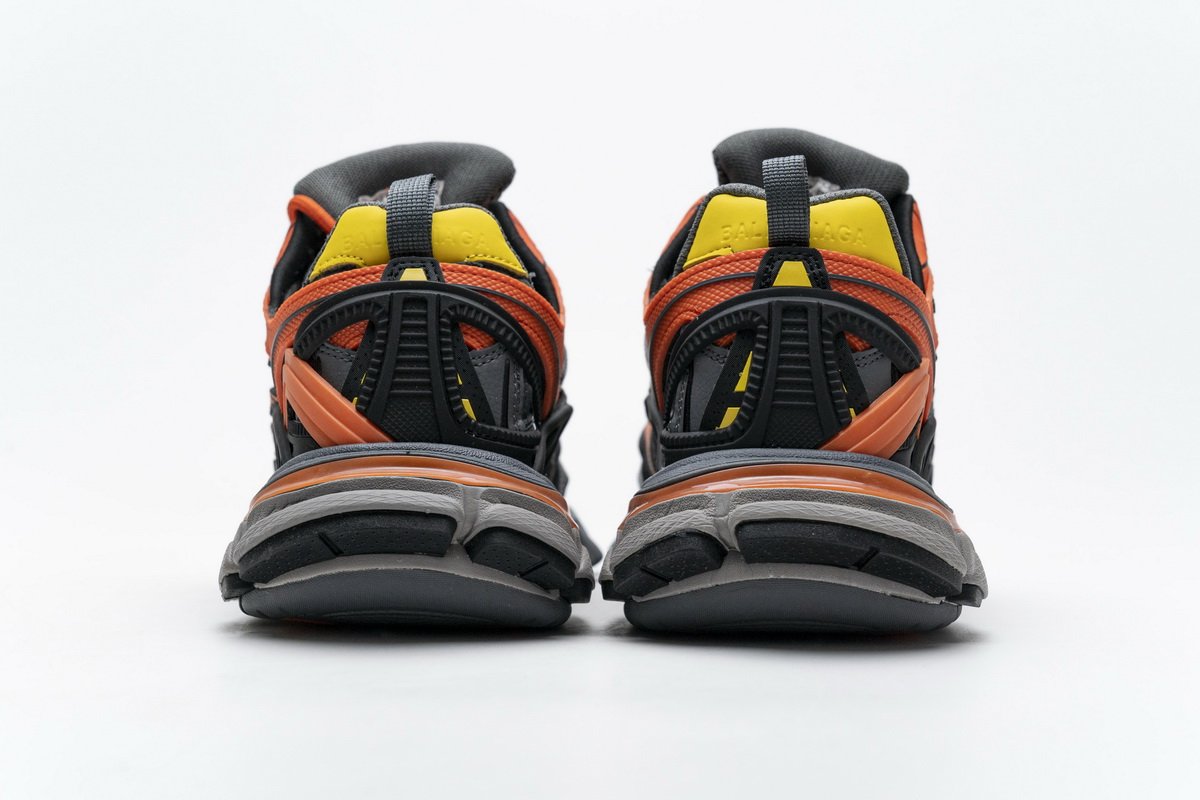 568614 W2GN8 2008 Blenciaga Track 2 Sneaker Black Orange