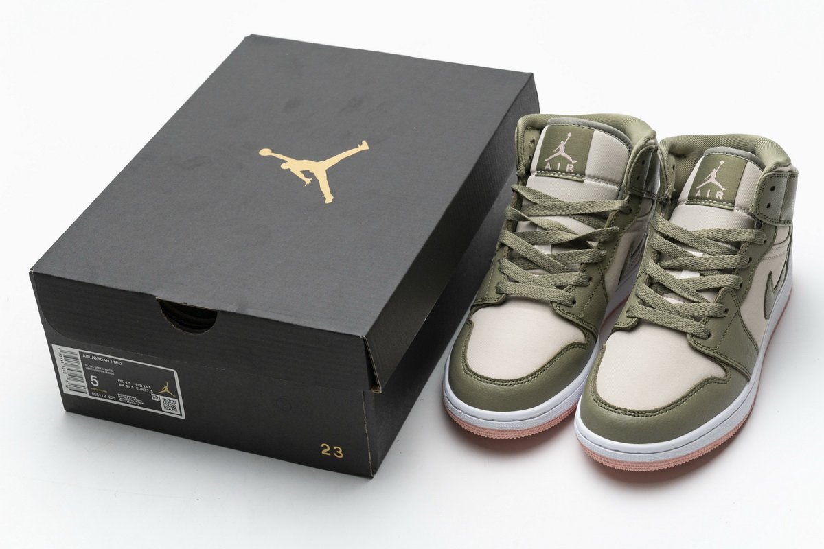 555112-225 Air Jordan 1 Mid GS Trooper Bleached Coral