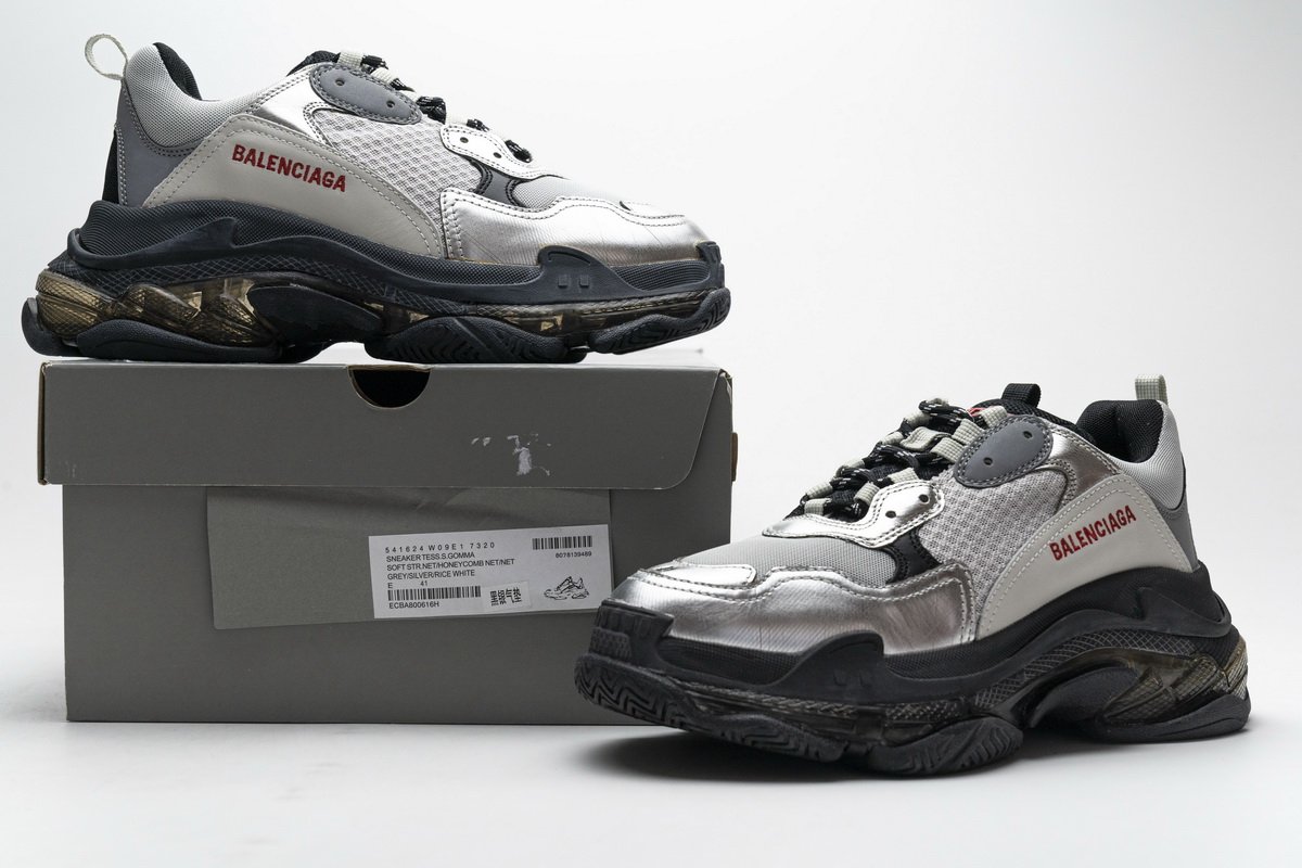 541624 w09e1 7320 Ba*len*cia*ga triple s black silver2