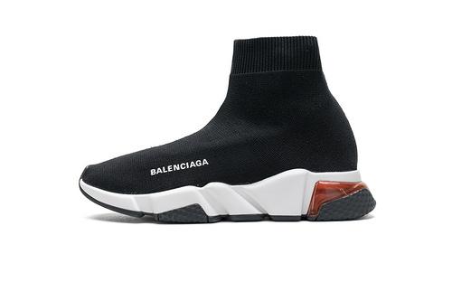 Ba*len*cia*ga speed clear sole sneaker black white red