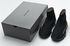 Ba*len*cia*ga speed clear sole sneaker black yellow fluo