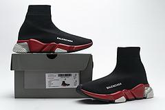 Ba*len*cia*ga speed clear sole sneaker black red