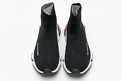 Ba*len*cia*ga speed clear sole sneaker black white red