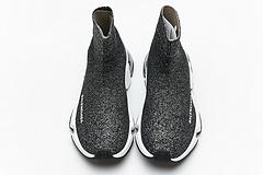 Ba*len*cia*ga speed clear sole sneaker black silver