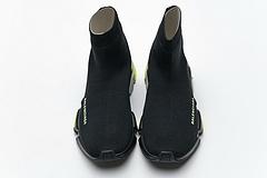 Ba*len*cia*ga speed clear sole sneaker black yellow fluo