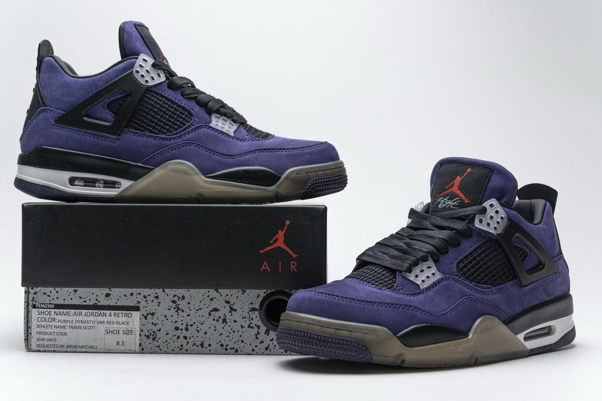 AJ4-766302 Travis Scott x Air Jordan 4 Retro Purple