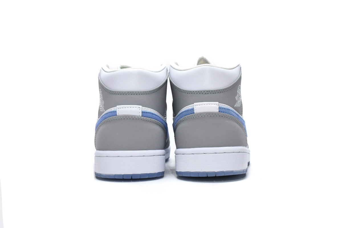 BQ6472-105 Air Jordan 1 Mid Wolf Grey Aluminum